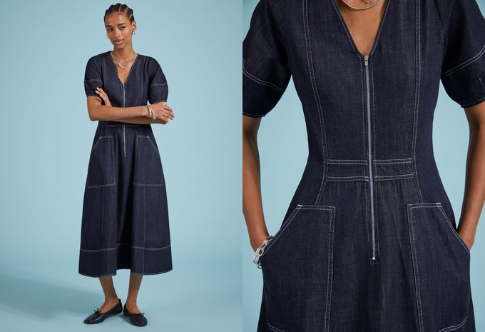 Coralie Organic Denim Dress from Baukjen