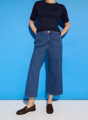 Jena Organic Cotton Stretch Wide Crop Jeans from Baukjen