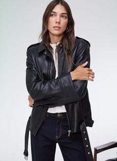 Adelinda Leather Bomber via Baukjen