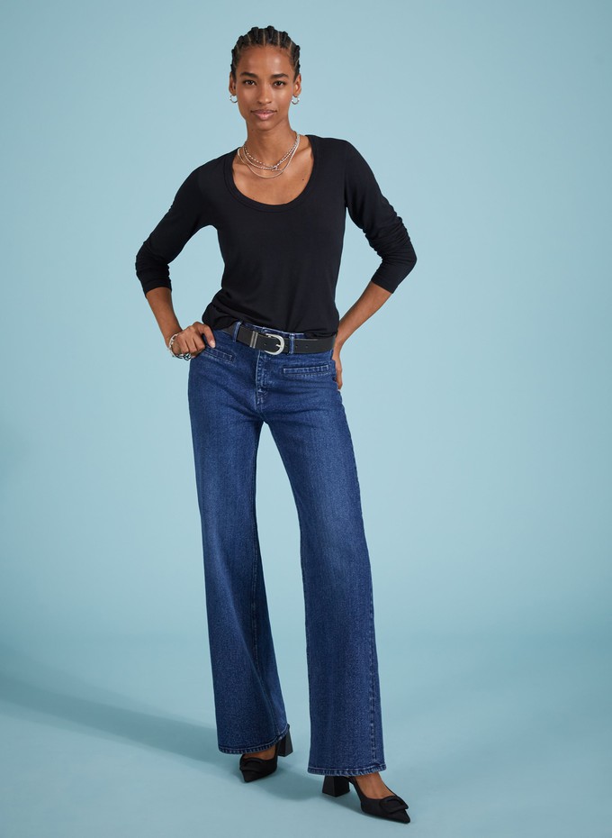 Fallon Long Sleeve Scoop Neck Top from Baukjen