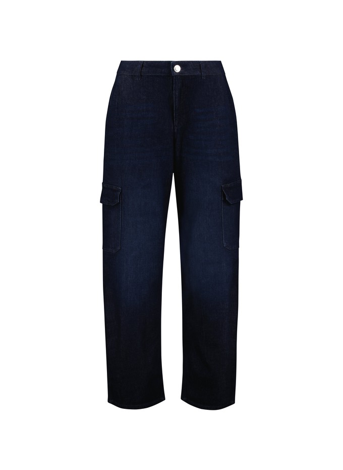 Organic Stretch Cotton Wide Leg Cargo Jeans from Baukjen