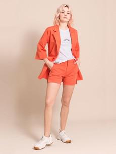 Classic Shorts with Side Slits, Upcycled Cotton, in Orange via blondegonerogue