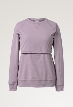 Fleece lined maternity sweatshirt with nursing access - Lavender from Boob Design