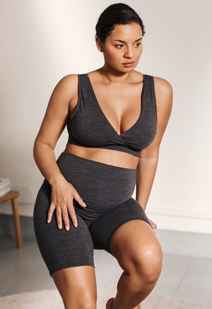 Merino wool nursing bra - Dark Grey Melange from Boob Design