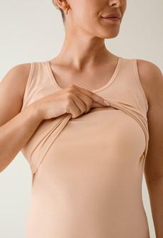 Essential nursing tank top - Beige via Boob Design