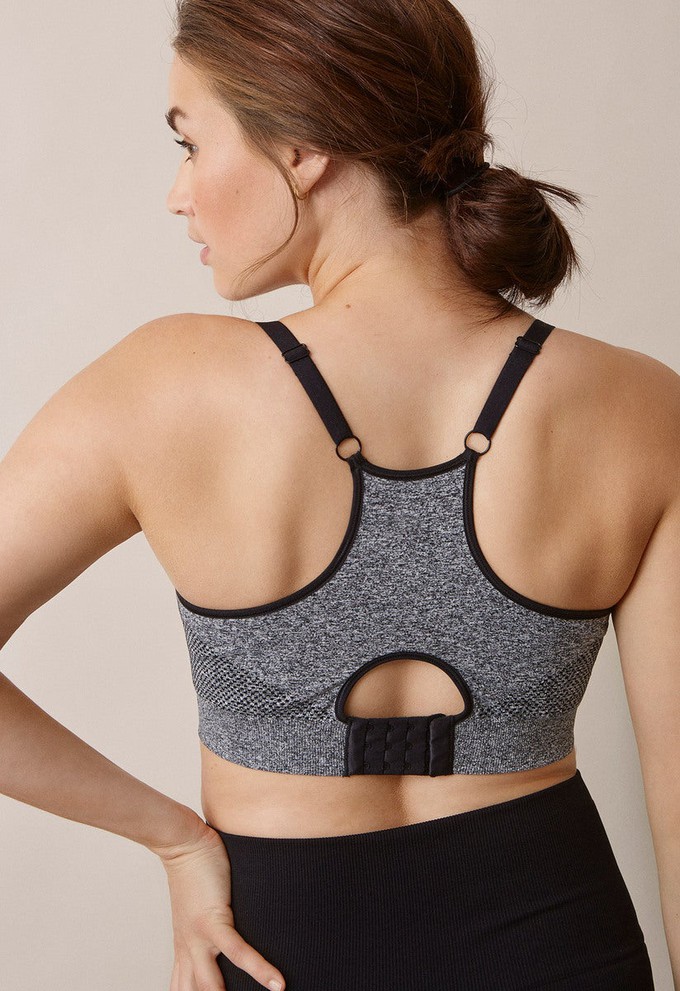 Seamless nursing sports bra - Dark Grey Melange from Boob Design