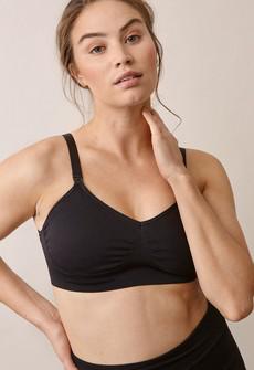 Seamless nursing bra with pads - Black via Boob Design