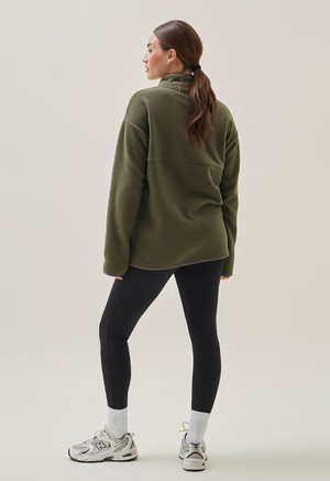 Fleece sweater with nursing access - Green Olive from Boob Design