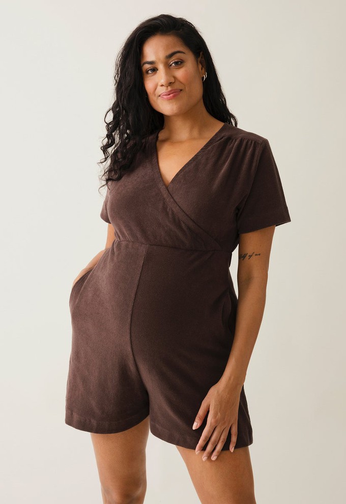 Terrycloth maternity playsuit - Brown from Boob Design