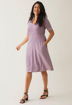 A shaped nursing dress short sleeve - Lavender via Boob Design