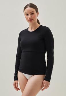 Essential nursing top long sleeve - Black via Boob Design