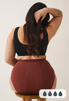 Period Underwear - High waist - Heavy flow - Dark Red via Boob Design