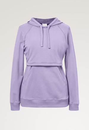 Fleece lined maternity hoodie with nursing access - Lilac from Boob Design