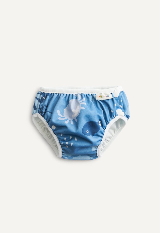 Swim Diaper with side buttons - Blue Whale from Boob Design