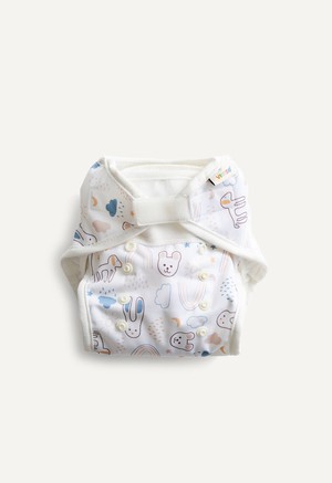 Diaper Cover - All in Two - White Teddy from Boob Design