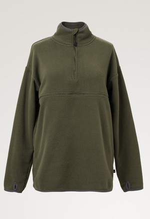 Fleece sweater with nursing access - Green Olive from Boob Design