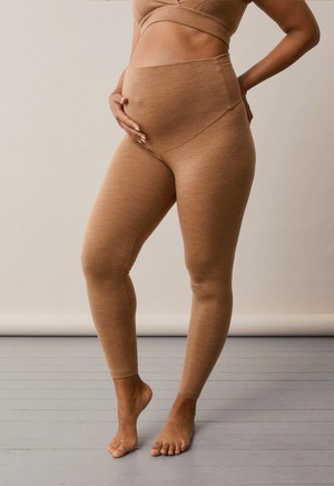 Maternity wool leggings - Brown Melange from Boob Design