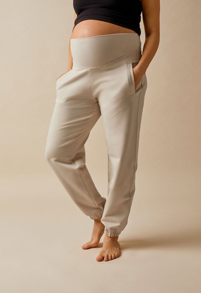 Maternity sweatpants - Light Beige from Boob Design