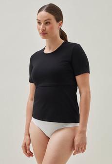 Essential nursing top short sleeve - Black via Boob Design