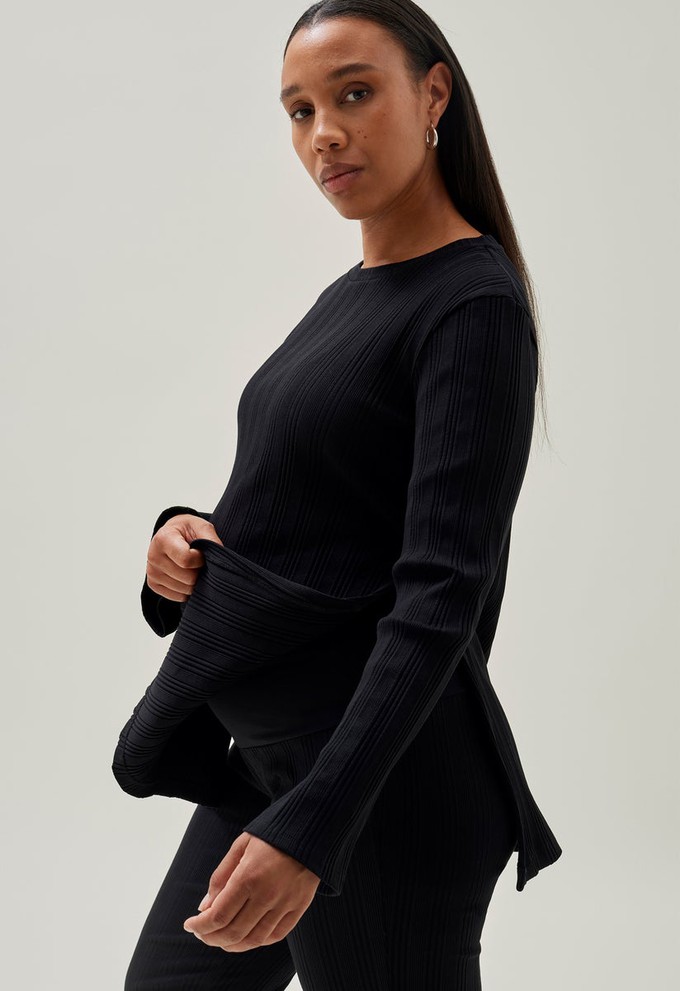 Ribbed maternity top - Black from Boob Design