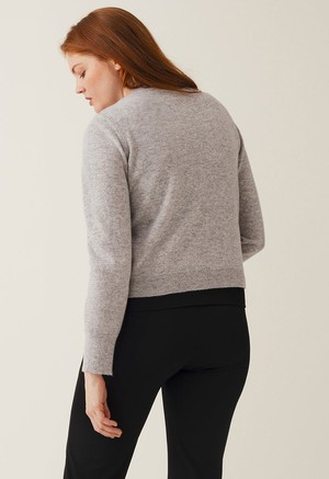 Knitted nursing sweater - Light Grey Melange from Boob Design