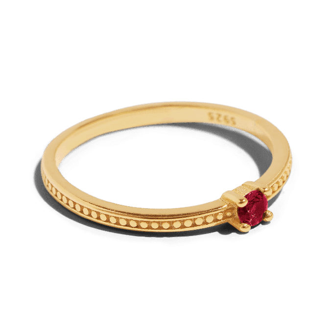 THE EMMA RING RED - 18k gold plated from Bound Studios