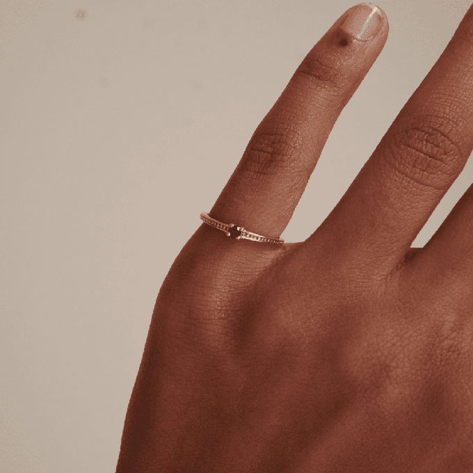 THE EMMA RING BLUE - Solid 14k gold from Bound Studios