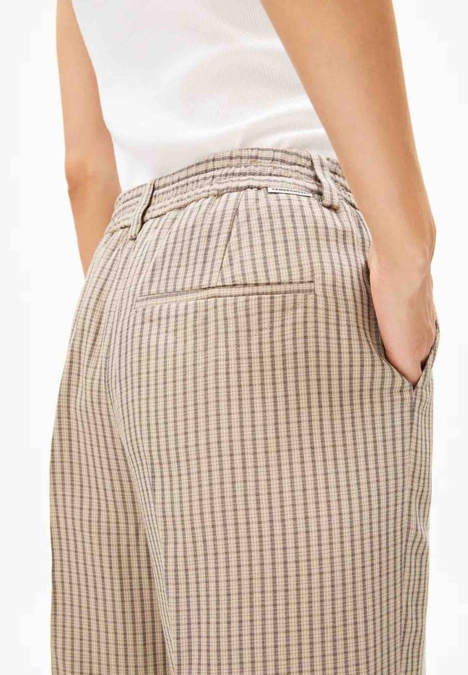 Numaali check broek - sand stone from Brand Mission