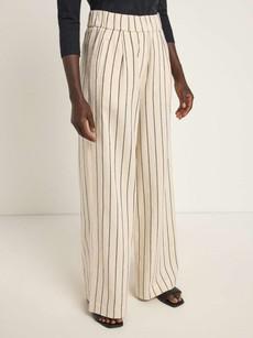 Gestreepte pantalon - creme zwart via Brand Mission