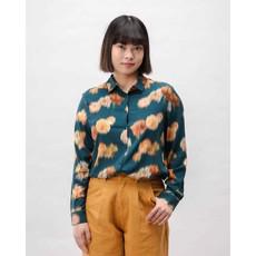 Blouse Blurry Flowers - navy via Brand Mission