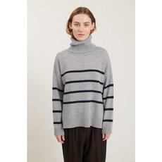 Lise striped trui- light grey mel./sky captain via Brand Mission