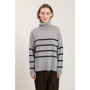 Lise striped trui- light grey mel./sky captain from Brand Mission