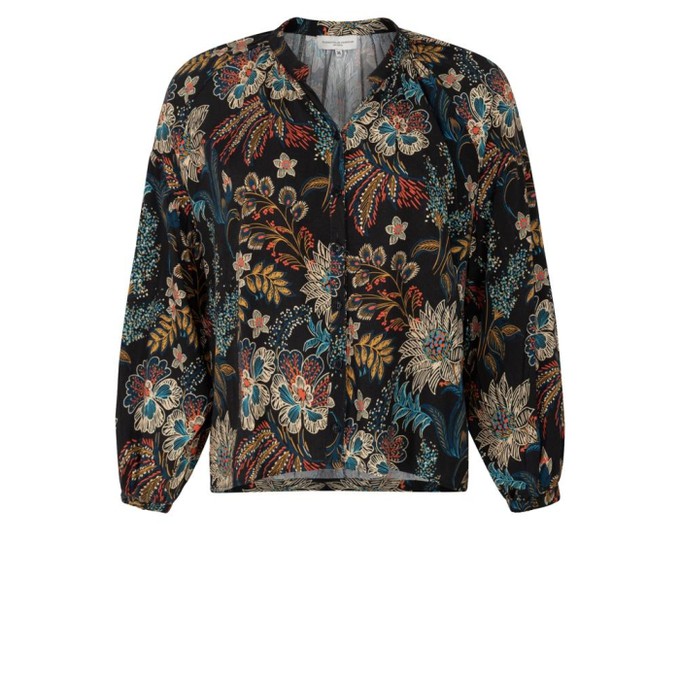 Isa blouse flowerpainting - black white from Brand Mission