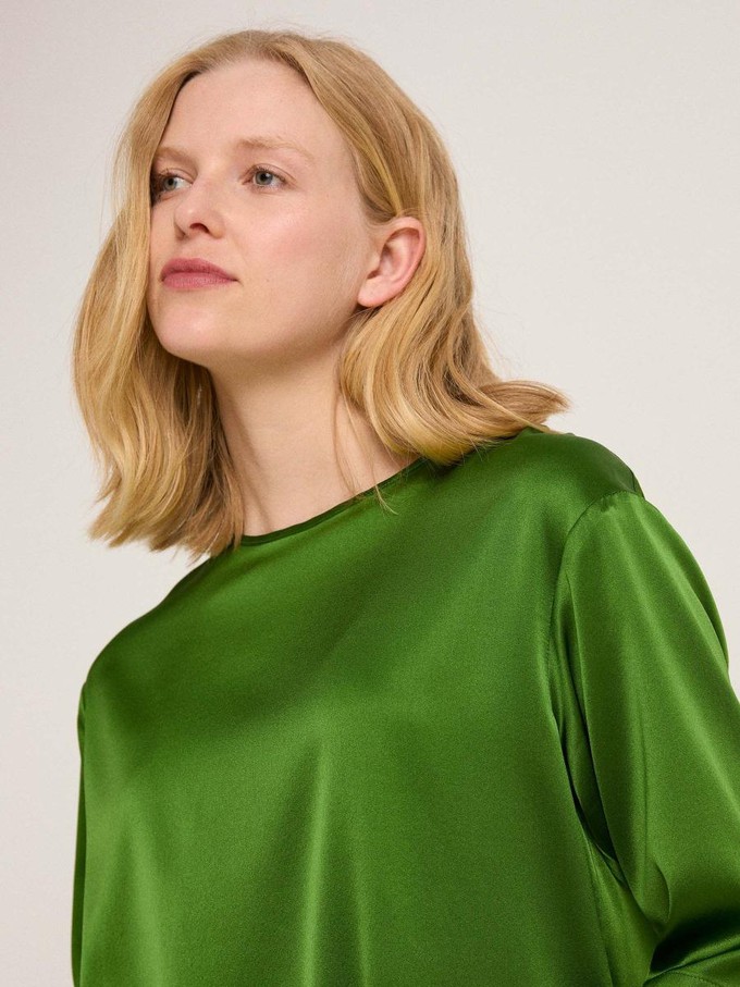 Zijde satijnen blouse - dark fern from Brand Mission