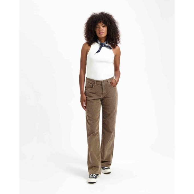 Lena Loose corduroy broek - taupe from Brand Mission