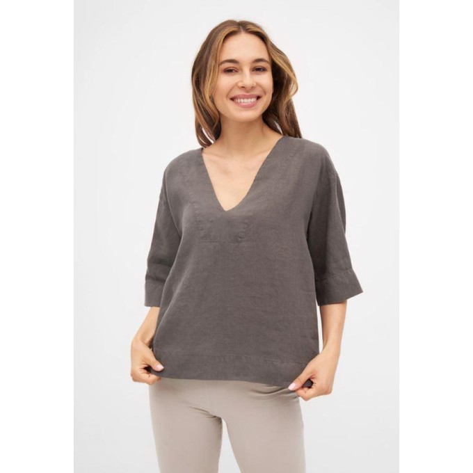 Harper linnen top - taupe from Brand Mission