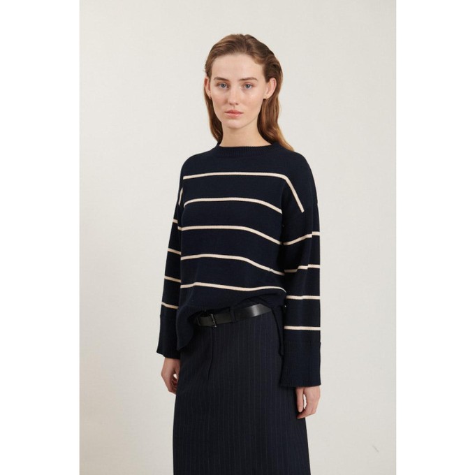 Winie stripe trui - Sky Captain / Birch from Brand Mission