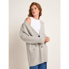 Gebreid lang vest - grey melange via Brand Mission