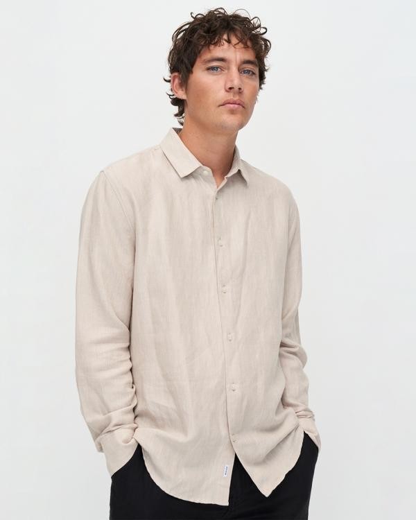 Nico shirt - light sand melange from Brand Mission