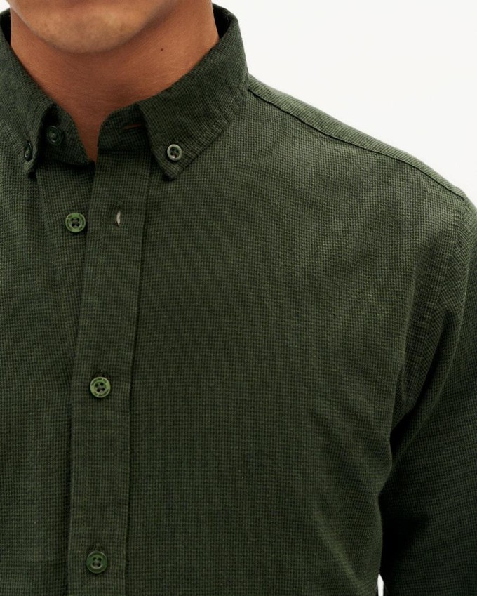 Ant shirt microchecks - green from Brand Mission