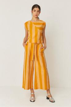 Lesia linnen top - stripes via Brand Mission