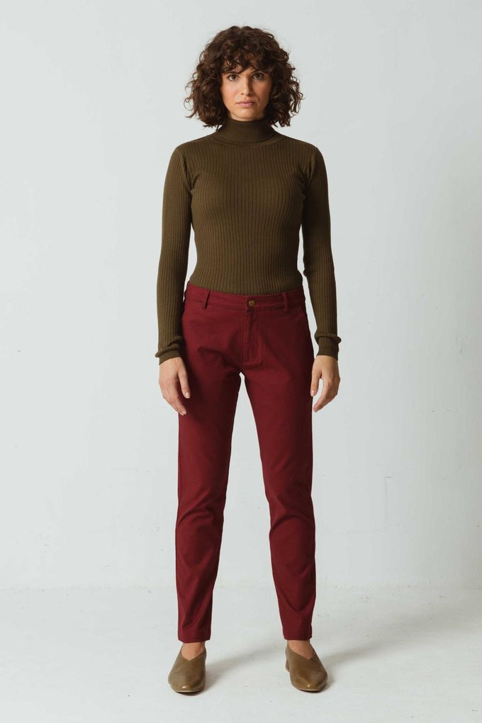 Landa broek - burgundy from Brand Mission