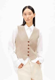 Sineriaa check gilet - sand stone via Brand Mission