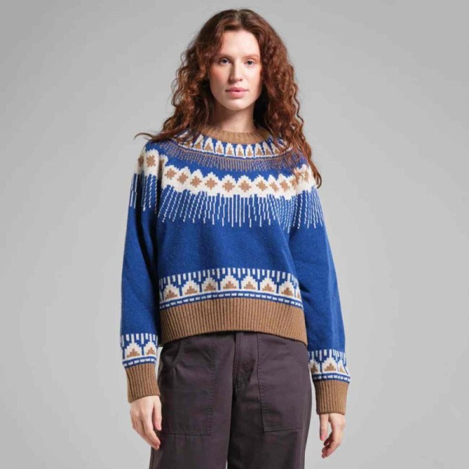 Senje sweater fair isle - royal blue from Brand Mission