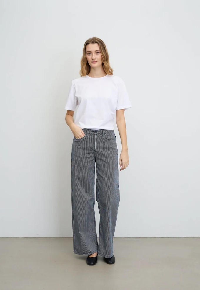 Carol Loose pants - blue stripe from Brand Mission