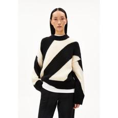 Sadnaa stripes trui - oatmilk-black via Brand Mission