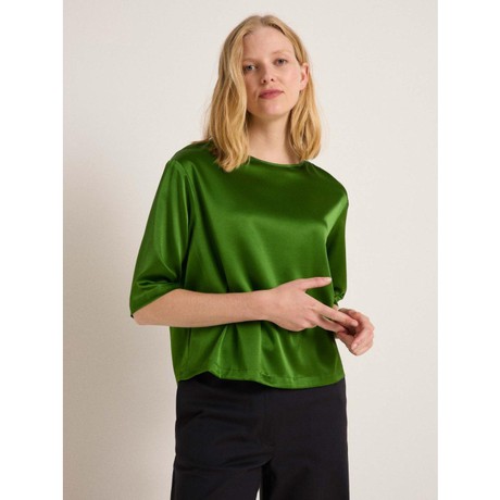 Zijde satijnen blouse - dark fern from Brand Mission