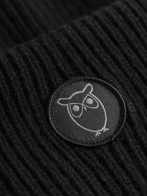 Big rib wool beanie -  black jet from Brand Mission