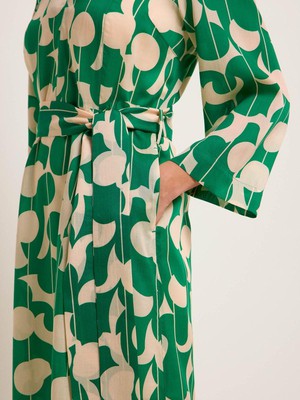 Midi jurk - graphic dots green from Brand Mission