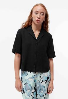 Carol linnen blouse - zwart via Brand Mission